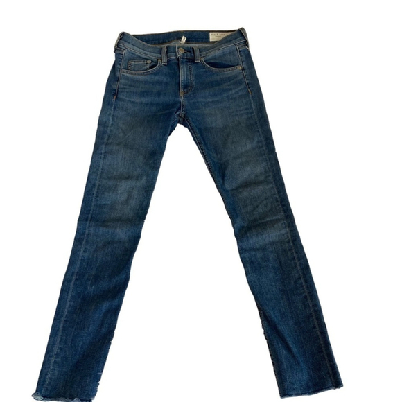 RAG & Bone Skinny Raw Hem Lucky Rouge Wash Sz 25 - Picture 2 of 9